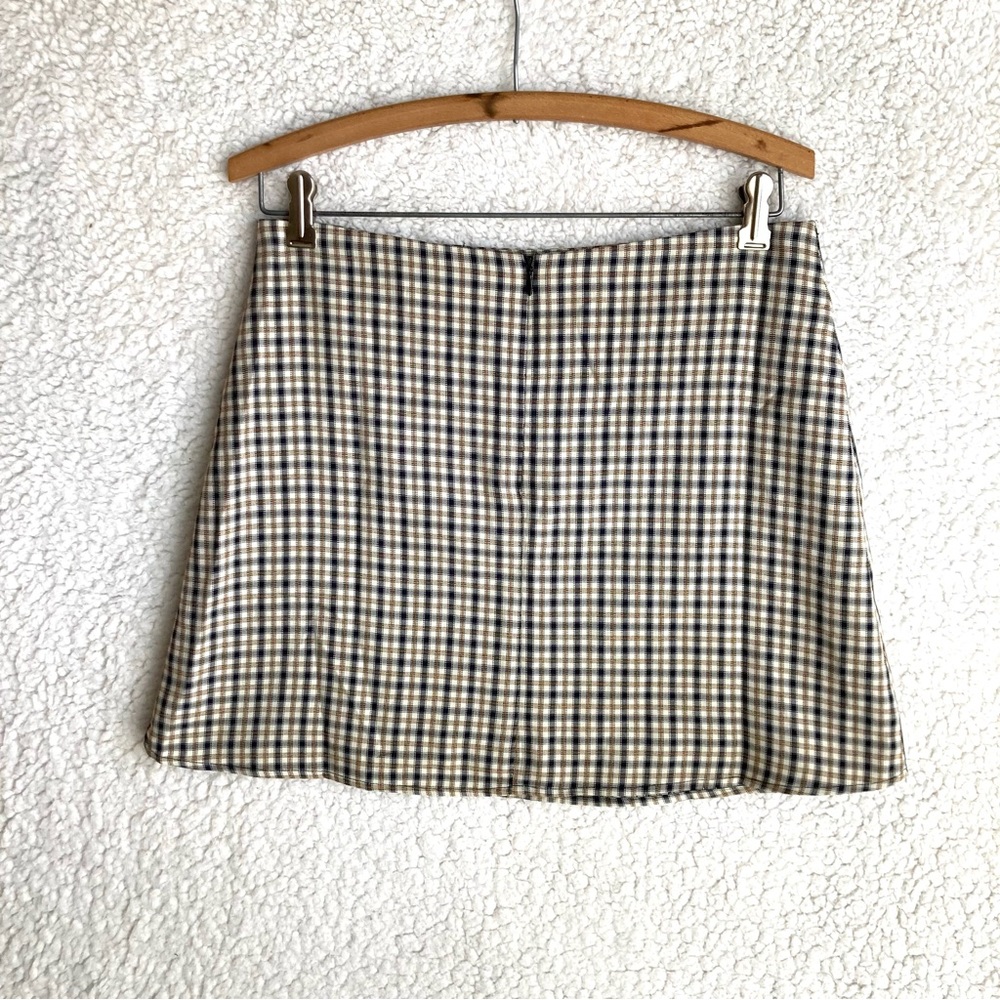 Hyfve Plaid Mini Skirt with side slit, Sz L - Picture 12 of 14